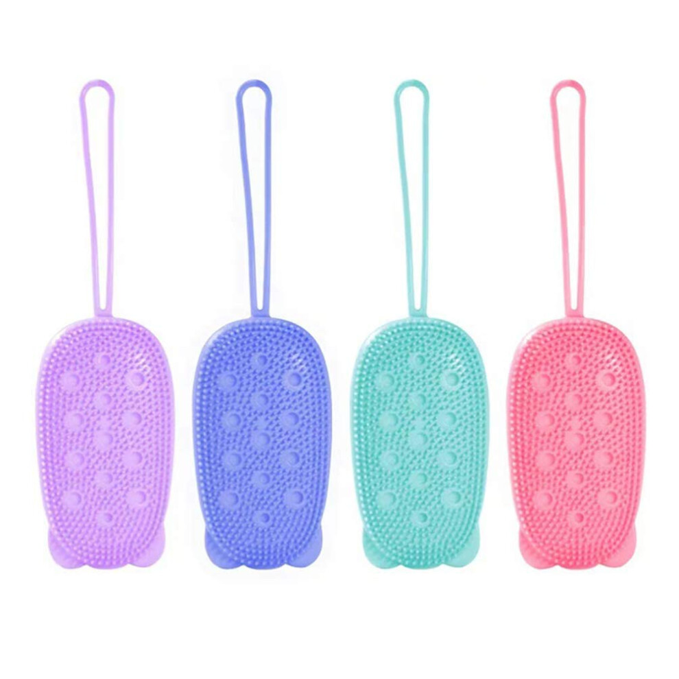 Silicone DoubleSided Body Scrubber Set for Shower with Gentle Exfoliation and Massage Effect