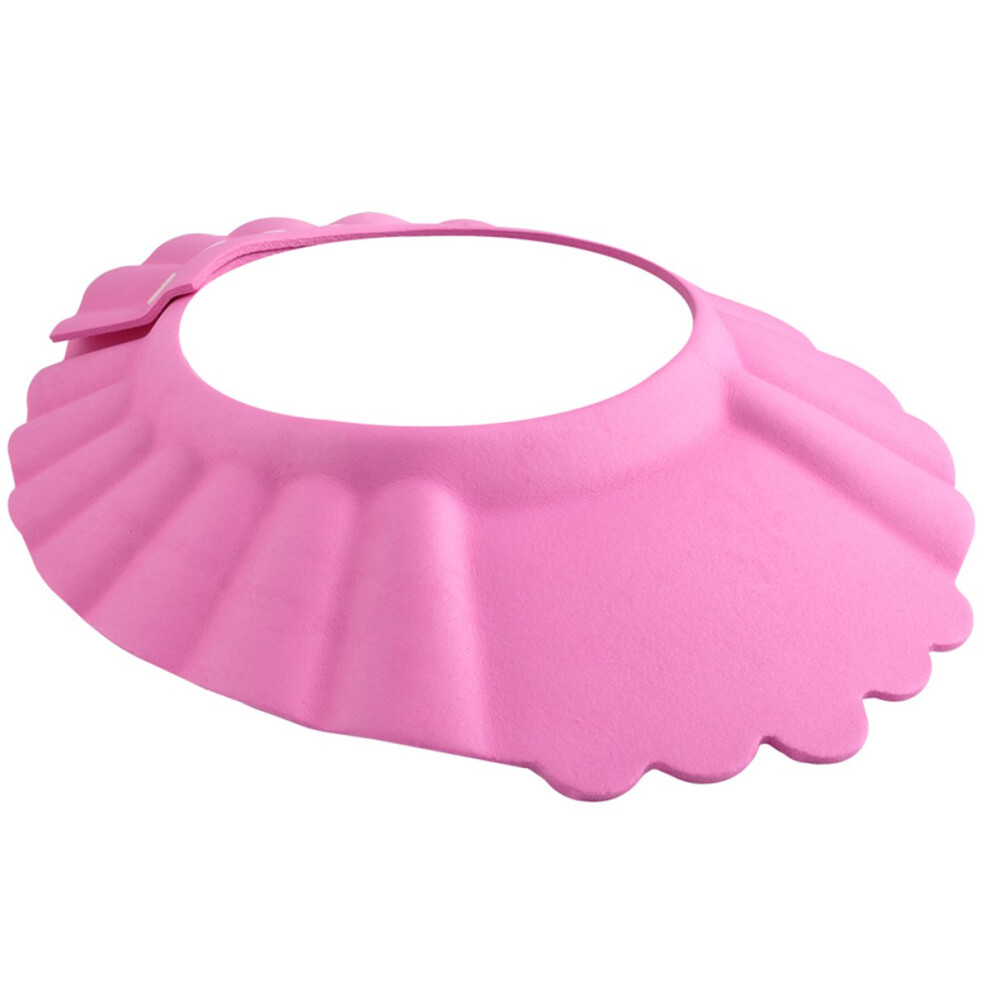 Kids Shower Cap Adjustable Pink Baby Shampoo Shield for Eye and Ear Protection