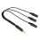 Καλώδιο διαχωριστή στερεοφωνικού ήχου 3,5 χιλ. αρσενικό σε τριπλό θηλυκό Έξοδοι 1 2