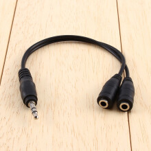 Adaptador divisor de áudio, conecte 2 fones de ouvido a um dispositivo, cabo de extensão estéreo de 3,5 mm macho para fêmea dupla, conectores