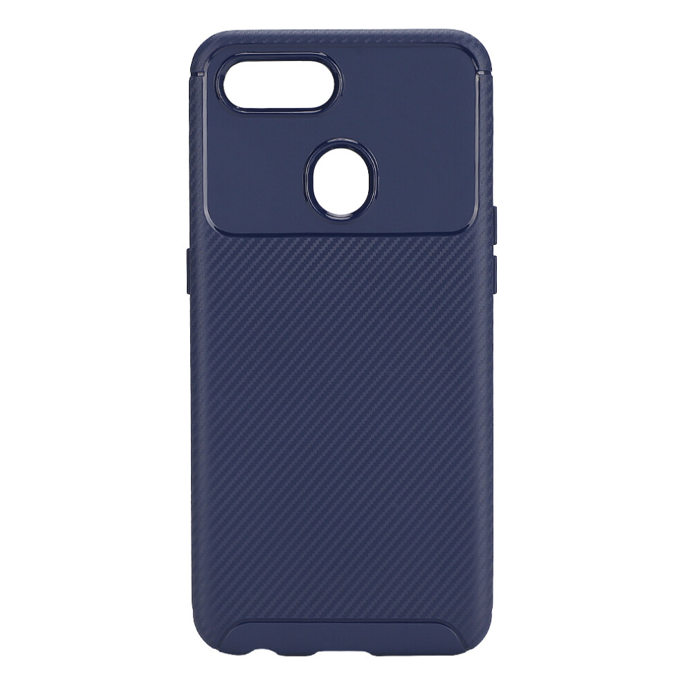 Carbon Fiber Texture Phone Case For Oppo F9, Shock Absorption Slim Case With Rhomboidal Mesh Heat Dissipation, Frosted Anti Fall Tpu Cover With Enhanc 9176269899424