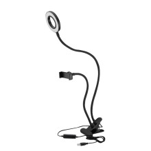 Flexible Arms Selfie Ring Light With 3-Light Mode, LED Camera Lighting For Live Stream, 9-Level Brightness And Adjustable Angle, Universal Phone