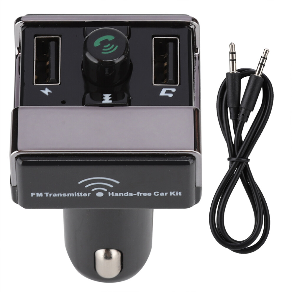 Handsfree Bluetooth Fm Transmitter For Car, Music Streaming Adapter With Dual Usb Charger Fast Charging Car Battery Indicator Anti Interference Cvc No 9012494396249