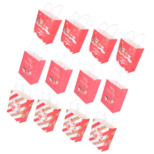 Sacolas de Natal em papel kraft ecológicas de alta qualidade, com alça grossa e resistente, base reforçada e material de primeira linha. Ideal 1