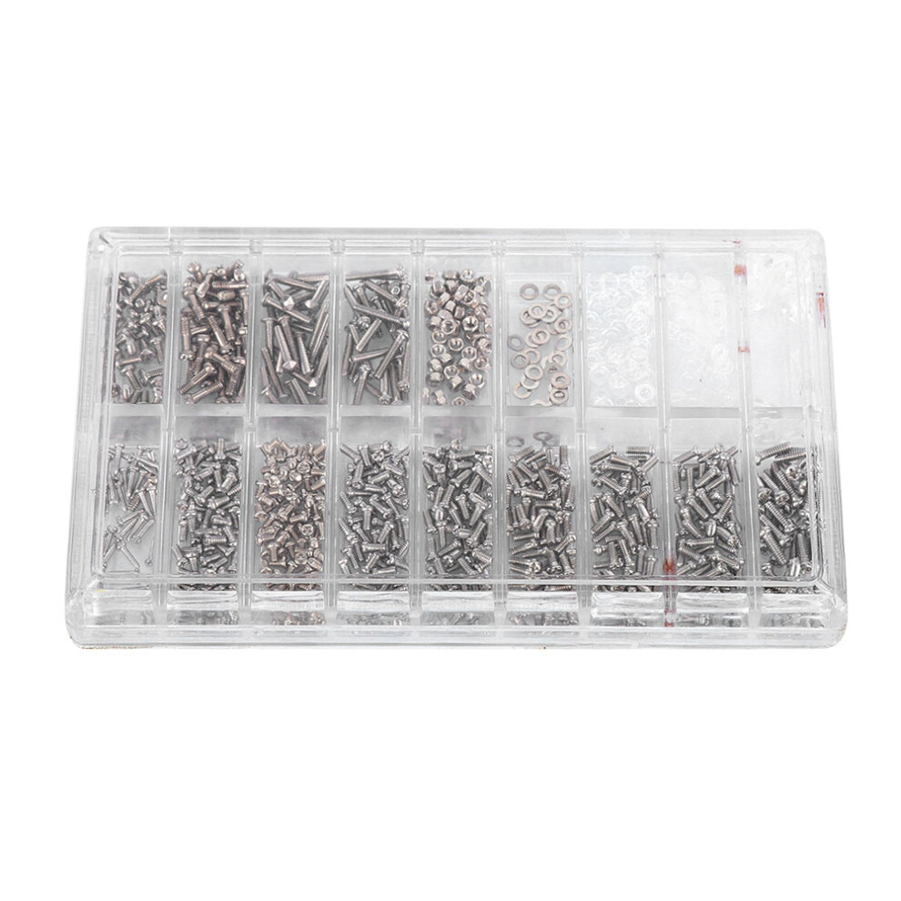 Repair Kit For Eyeglasses Small Tiny Screws Nut Washer Assortment With Nose Pads Replacements Precision Tools In Sturdy Case Wide Application On Watch