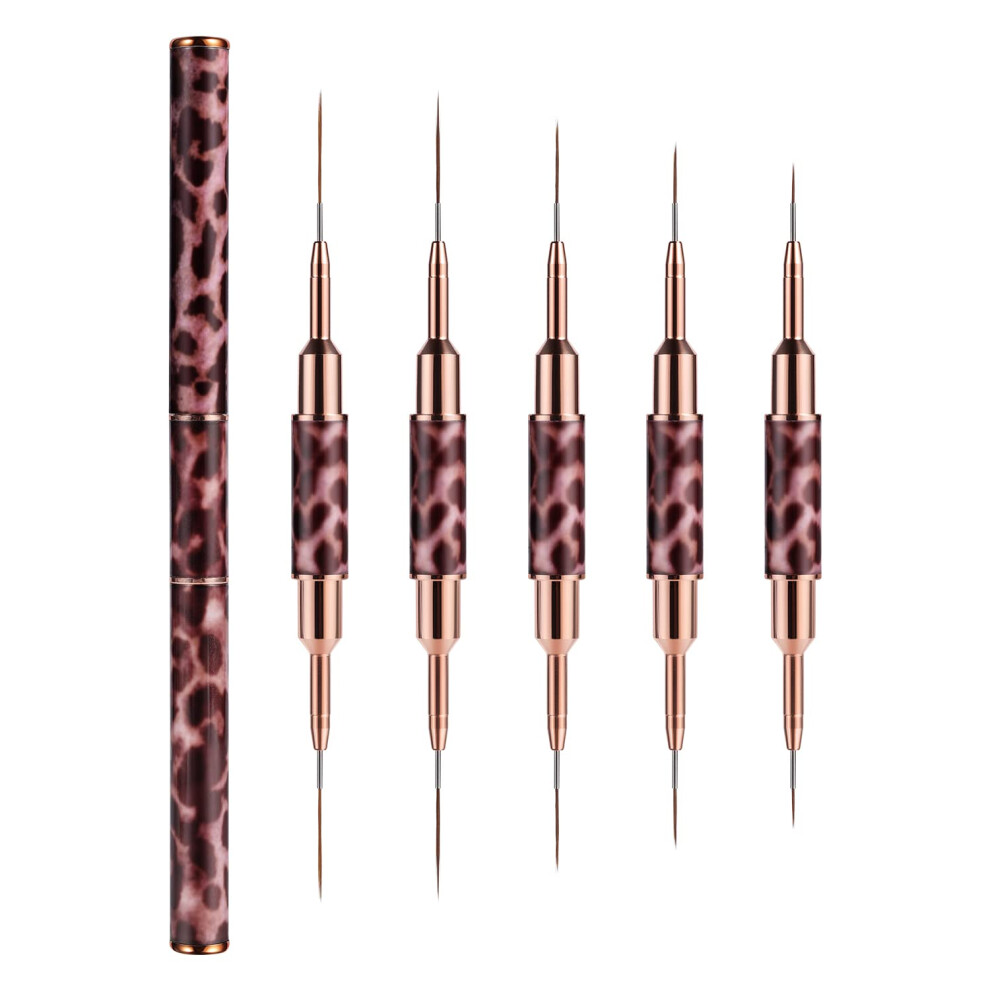 5pcs Professional Nail Art Brushes Set DoubleEnded Liner for Precision Manicure Sizes 525mm