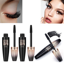 Waterproof Volumizing Mascara 4D Silk Fiber Long Lasting Smudge Proof Lash Comb 2pcs