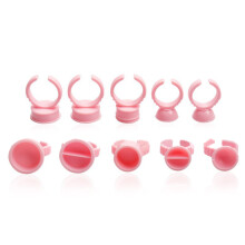 Beauty Salon Lash Glue Ring Cup Smooth Coverage Comfortable Lightweight Plastic Makeup Ring Pink Color Long Lasting Disposable Tools For Eyelash Ext