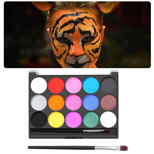 Επαγγελματική βαφή προσώπου Glow Black Light Neon, υποαλλεργική παλέτα με βάση το νερό, μη 2