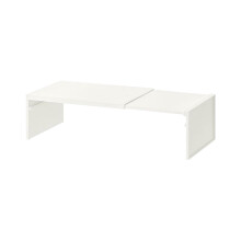 Stackable Kitchen Cabinet Shelf Organizer with Non Slip Expandable Design, White/Dark Grey