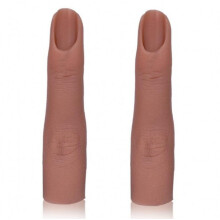 2PCS Silicone Nail Practice Hand with Realistic Reusable Training Fingers for Manicure