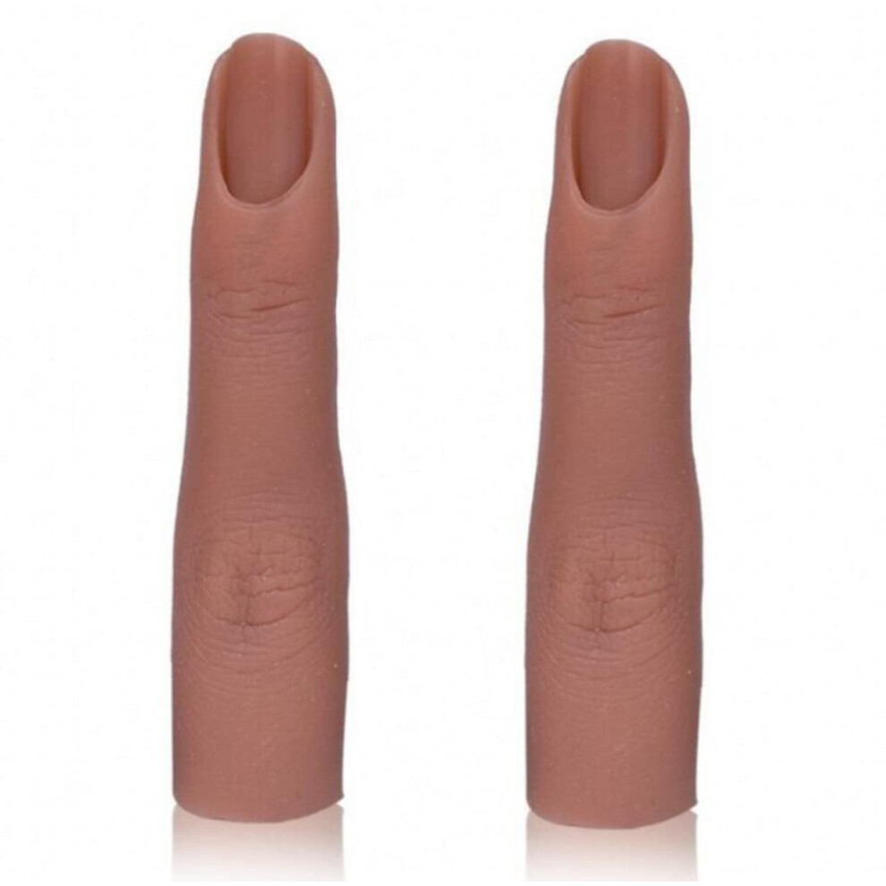 2PCS Silicone Nail Practice Hand with Realistic Reusable Training Fingers for Manicure