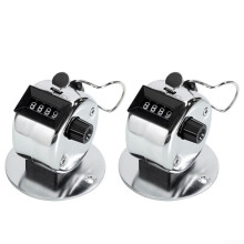 Stainless Steel Mechanical Hand Tally Counter 4 Digit 09999 with Reset for Sports, Fishing, Knitting, Warehouse Use