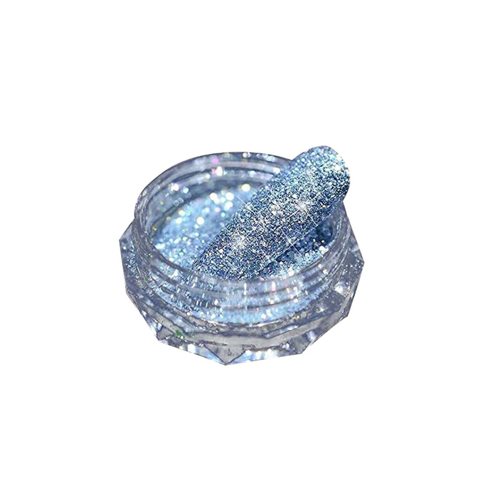 Chrome Nail Glitter Flakes with Broken Glass Effect, Holographic Nail Powder for Art and DIY Crafting