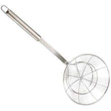 Kitchen Strainer, Stainless Steel 41.5x16Cm, Long Handle For Deep Fryer And Boiling Water Use, Silver, Dishwasher Safe