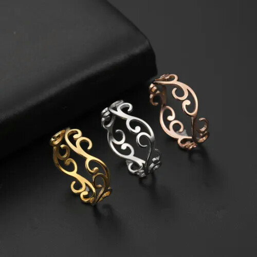 RSAMD Vintage Filigree Δαχτυλίδι Λουλουδιού Γυναικεία Ρομαντικά Δαχτυλίδια από Ανοξείδωτο 1