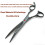 Conjunto de tesouras profissionais de titânio de 7 polegadas para tosa de cães, com lâminas retas, de desbaste e curvas (preto brilhante). 6