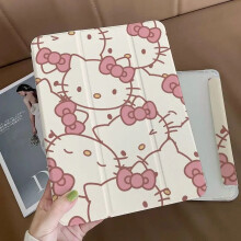 Capa protetora Sanrio Hello Kitty compatível com iPad 10, 9ª geração, Pro 11/12.9, Mini 5/6, Air 3/4, 2021 - Capa anti-queda com caneta.