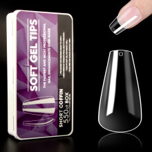 Soft Gel Full Cover Nail Tips 550pcs Short Ballerina Clear Preshaped UltraThin Flexible Design