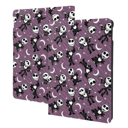 Capa inspirada em O Estranho Mundo de Jack, compatível com iPad de 9ª, 8ª, 7ª e 10,2 polegadas, com suporte e porta-lápis.
