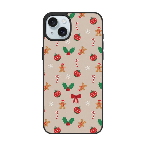 Feliz Natal! Capa para celular compatível com iPhone 15, capa protetora à prova de choque com PC + TPU para câmera dupla, compatível com iPhone