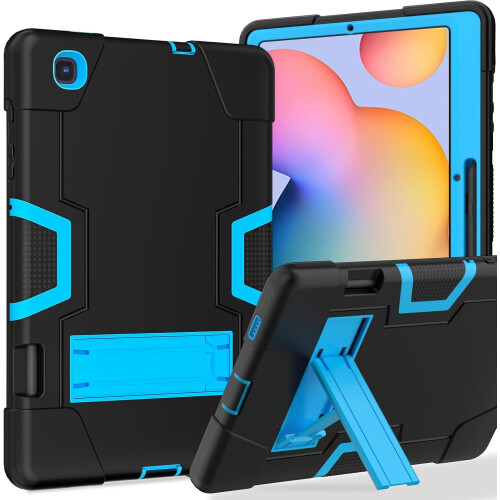 Capa compatível com Samsung Galaxy Tab S6 Lite 10.4 polegadas (2024/2022/2020), resistente a impactos, feita de policarbonato rígido e silicone