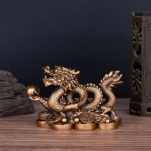 Feng Shui dragestatue kinesisk figur 2024 Dragens år ornament for rikdom og lykke på hjemmekontoret