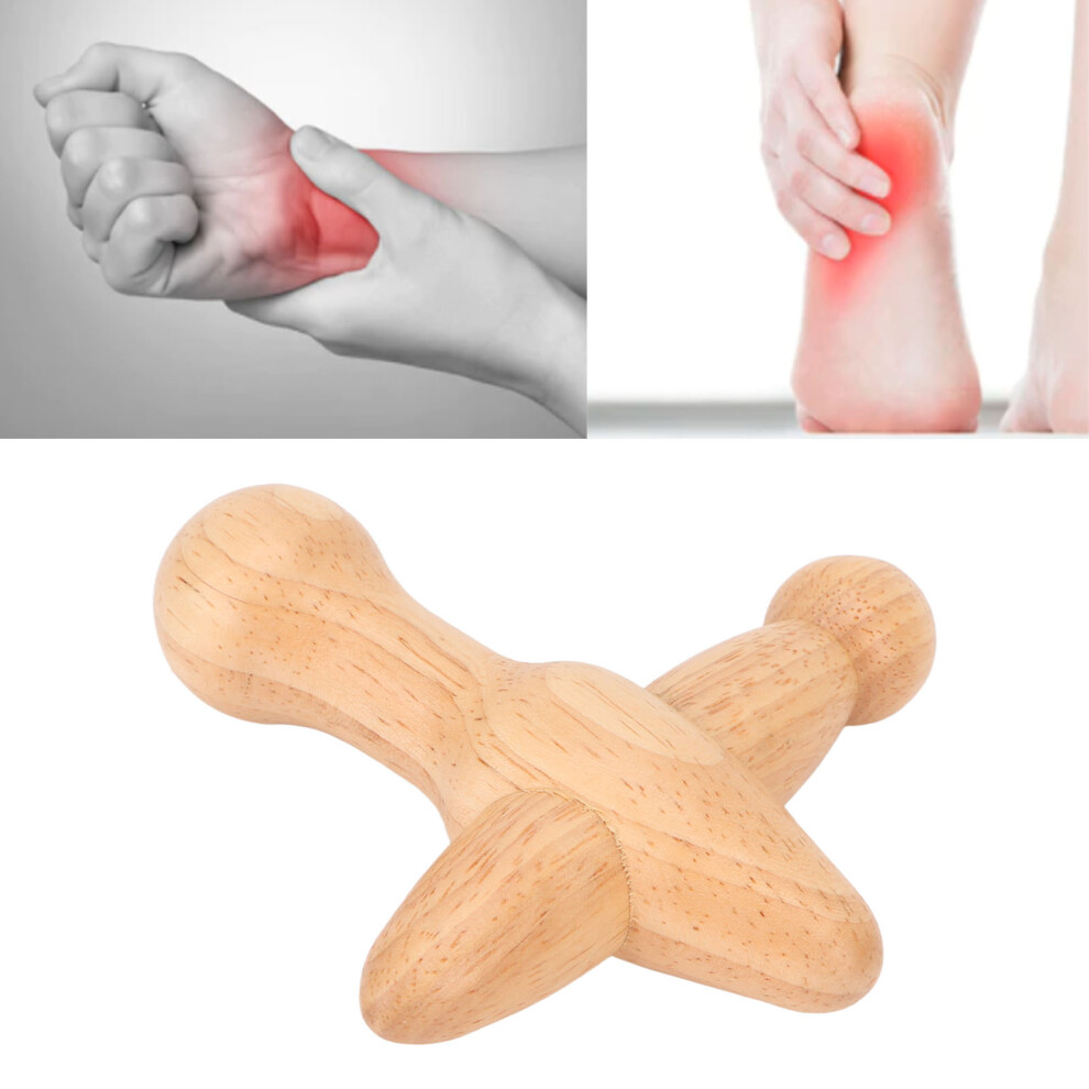 Wooden Trigger Point Massager Tool for Relaxation, Lymph Drainage (11x10.5cm)