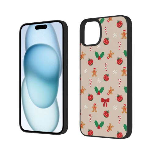Feliz Natal! Capa para celular compatível com iPhone 15, capa protetora à prova de choque com PC + TPU para câmera dupla, compatível com iPhone 1