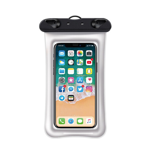 Capa universal para celular IPX8, à prova d'água, ideal para praia e uso subaquático, com cordão para todos os celulares de até 7,2 polegadas. 1