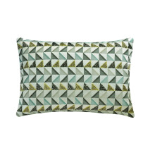 Dekorativt blått 30x35 cm örngott till ländryggen, jacquardpärlad avlång kudde, geometriskt mönster i modern stil - Trilogy