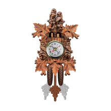 Orologio a cucù retrò a forma di gufo, orologio da parete a pendolo in legno, a batteria, con sveglia a suoneria, orologio vintage da appendere per