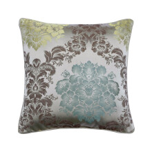 Sierkussenhoes, zilverkleurig, 55x55 cm (22"x22"), jacquard damastpatroon, eigentijdse stijl voor op de bank.