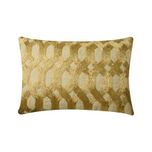 Fodere per cuscini lombari beige e oro 30x35 cm, motivo a griglia in lino, disegno geometrico rettangolare con perline, stile moderno - bagliore