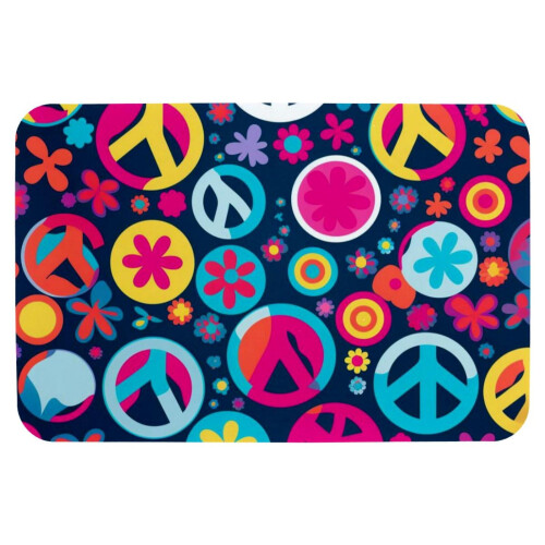 Χαλί μπάνιου Peace Memory Foam 20x31 ιντσών, πλένεται στο πλυντήριο, αντιολισθητικό,
