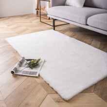 Phantoscope Deluxe Soft Fuskekaninpels Kolleksjon Dekorativt Hjemmedekor Moderne Teppe, Hvit