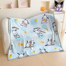 Coperta double-face Sanrio Milk Velvet - Coperta in pile di corallo con motivo Kuromi dei cartoni animati Disney per il riposino dei bambini.