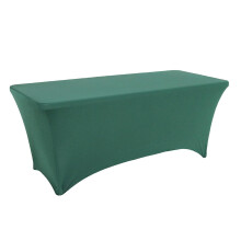 Toalha de mesa retangular verde de poliéster elástico de 1,83 m (6 pés), compatível com mesas de 1,83 m (6 pés), ideal para decoração de
