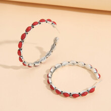 Orecchini Bouanq da donna, stile vintage western, con grande cerchio a forma di C, gioielli Y2K, orecchini a cerchio in argento sterling