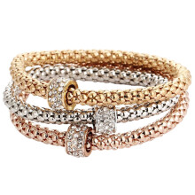 Conjunto de pulseiras Designice YUEHAO com pingente de rosa e strass para mulheres.