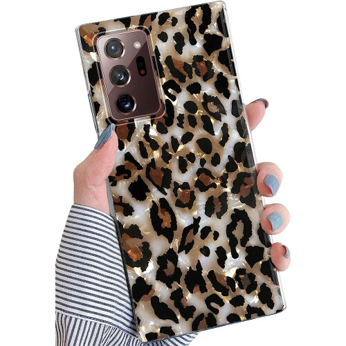 Συμβατή με το Samsung Galaxy Note20Ultra Case5g, πολυτελής θήκη TPU με λαμπερή λεοπάρ εκτύπωση και
