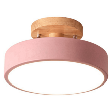 Roze plafondlampen, moderne LED-verlichting in Scandinavische stijl met houten accenten, geschikt voor binnenverlichting in keuken, woonkamer,