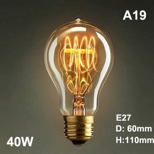 40W A19Vintage Βιομηχανική Ρετρό Λάμπα Edison Filament E27 220V Διακόσμηση Σπιτιού