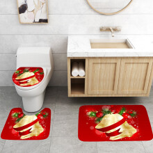 Jacenvly Grinch Kerst Badkamer Tapijt Set - 3-delig, Zachte Antislip, Absorberende Badmat, Past Bij Kerstdecoratie