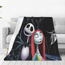 Flísová deka Nightmare Before Christmas, super měkký útulný přehoz vhodný do obývacího pokoje, na pohovku, do postele – lehký hřejivý