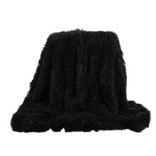 Liuanngg verwarmde deken, lange, pluizige deken van imitatiebont, lichtgewicht, pluche sherpa fleece