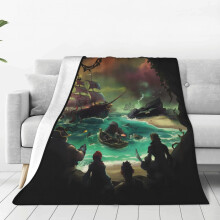 Sea of Thieves deken, zachte, warme flanellen plaid voor slaapkamer, woonkamer, studentenkamer, geschikt voor alle seizoenen.