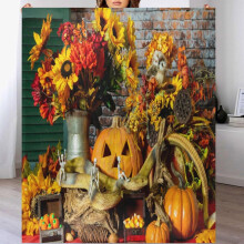 Deka 50x60 palců, kostry halloweenských dýní, měkký útulný flanelový fleece, lehká teplá nadýchaná deka na gauč, postel, pohovku,