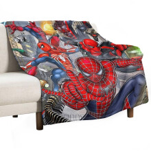 Spiderman-Verse-Decke (Queen-Size), weicher, leichter Plüschflanell, kuschelig für Kinder, Bett oder Sofa, ganzjährig geeignet, 102 x 127 cm