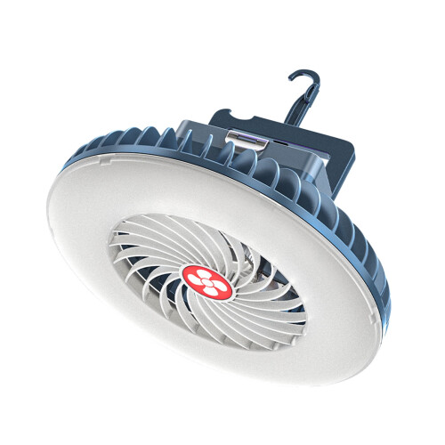YOBOLK Φως κάμπινγκ LED & Φορητός ανεμιστήρας, Μπαταρία USB 2400mAh, Μίνι ανεμιστήρας